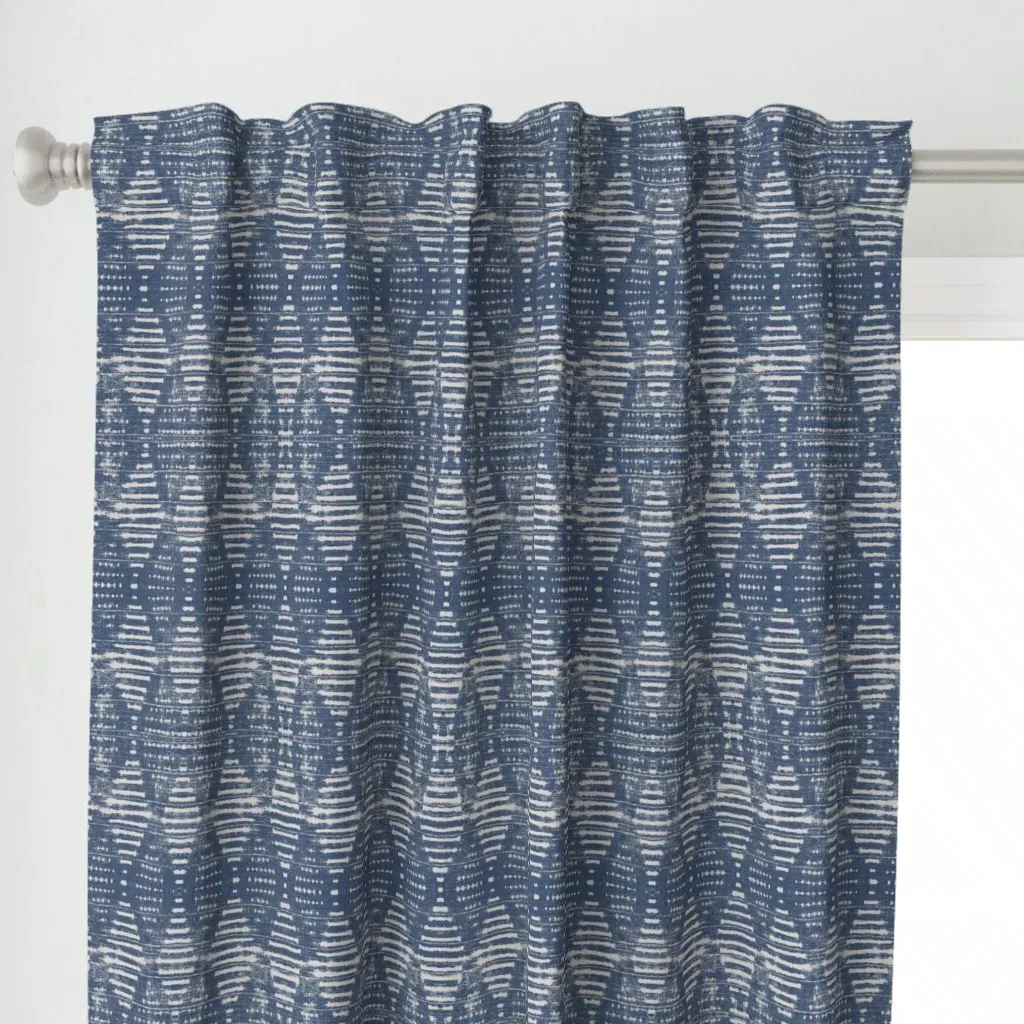 Kufi Denim Curtain Panel - Indigo alternate view