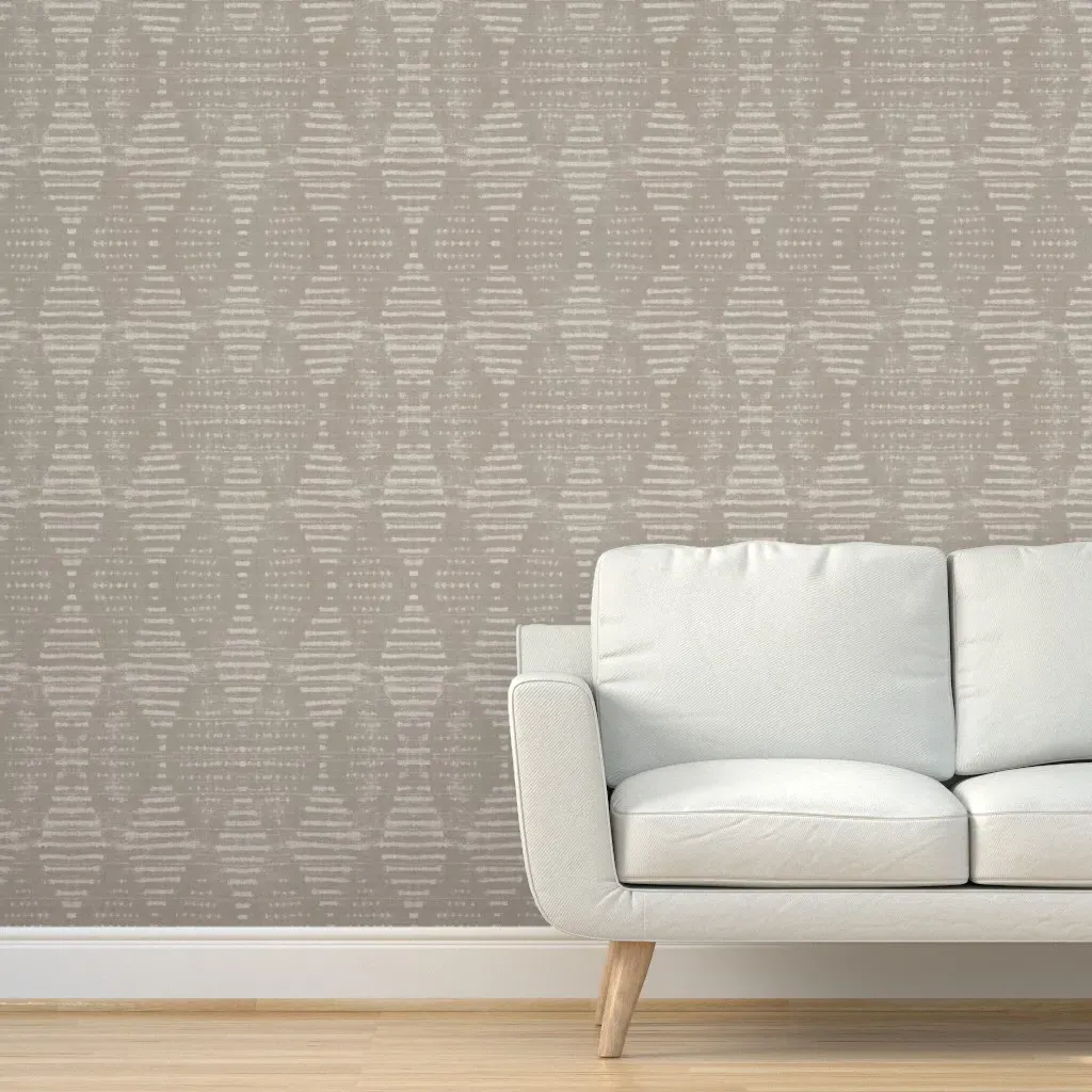Kufi Jute Peel and Stick Wallpaper - Taupe product