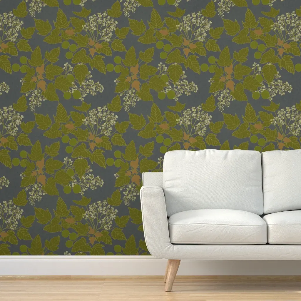 Kukui Nut Tree Peel and Stick Wallpaper - Light Gray, Linen product