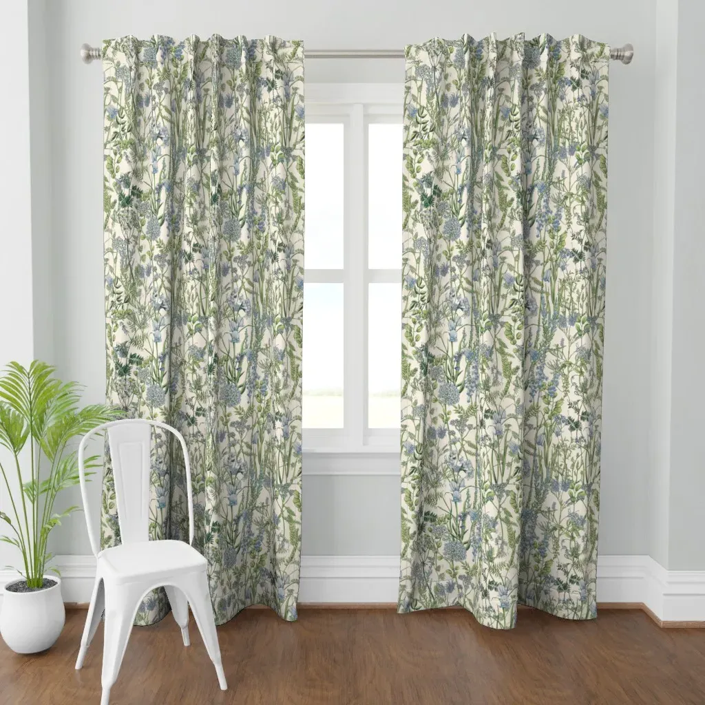 L Blue Wildflowers Curtain Panel product