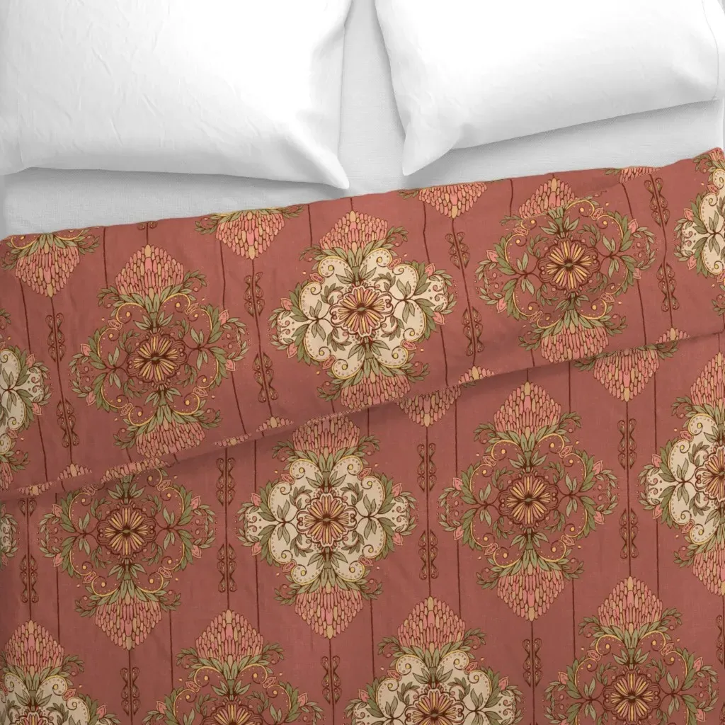 L Blush Pink Vintage Botanical Duvet Cover - Dusty Rose alternate view