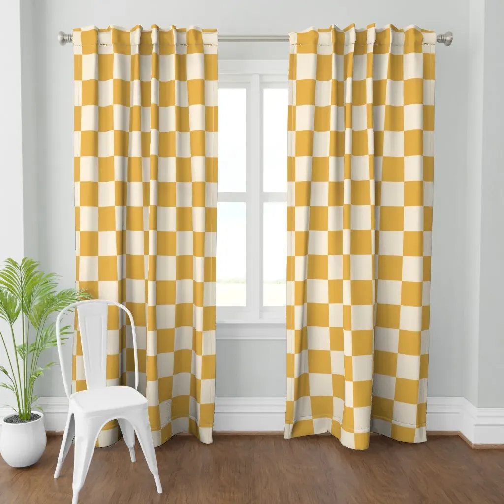 L Curtain Panel - Mustard Yellow product