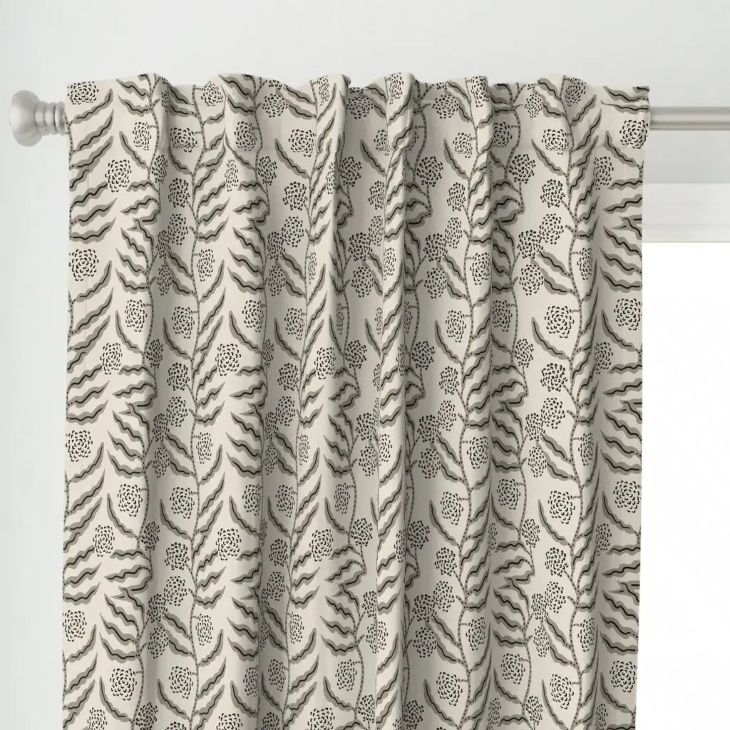 La Ville Vine Curtain Panel - Beige, Linen alternate view