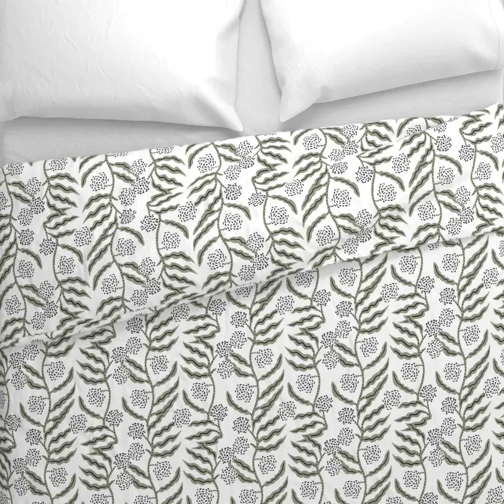 La Ville Vine Duvet Cover - Sage Green alternate view