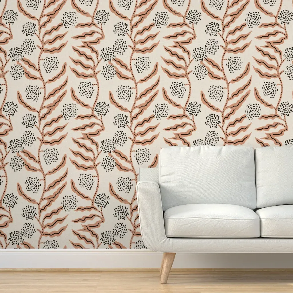 La Ville Vine Linen Clay Peel and Stick Wallpaper - Dusty Rose product