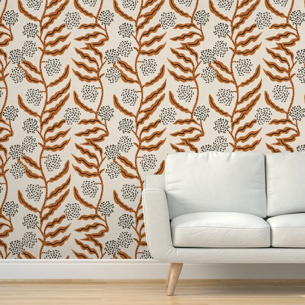 La Ville Vine Linen Peel and Stick Wallpaper - Rust product