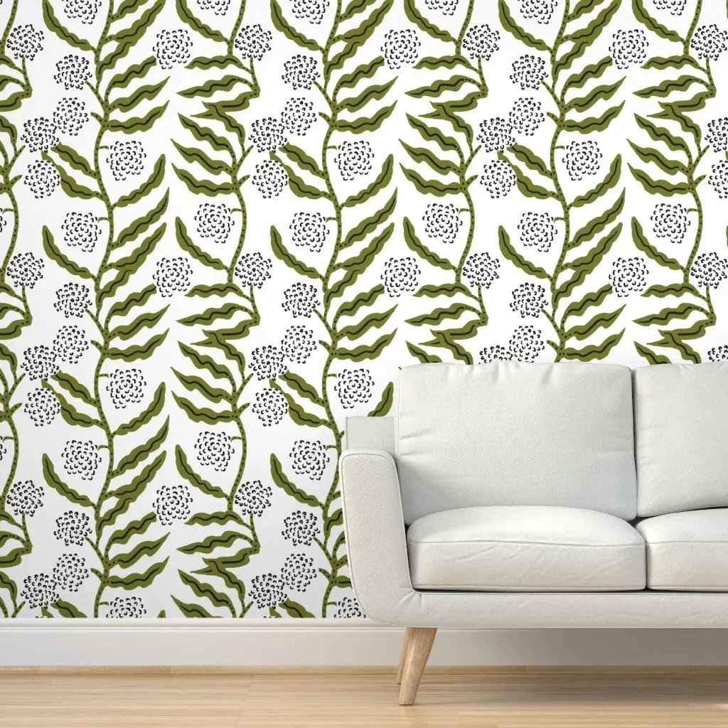 La Ville Vine Sap Peel and Stick Wallpaper - Olive Green product