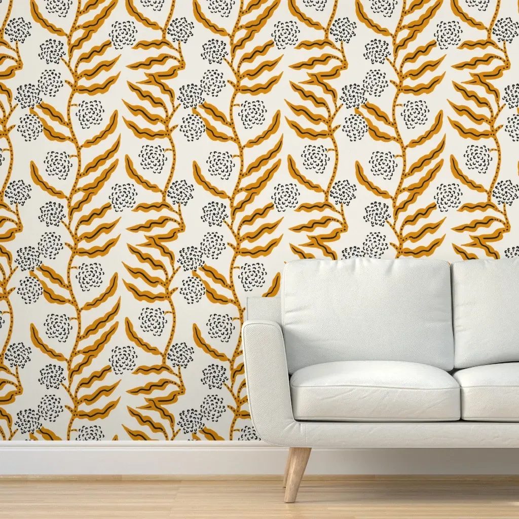 La Ville Vine Small Peel and Stick Wallpaper - Gold, Black product