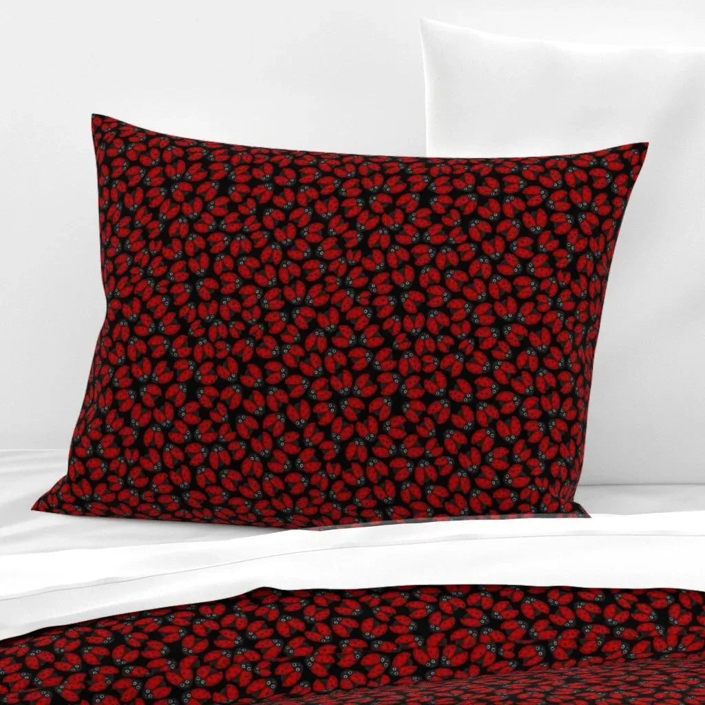Ladybugs Everywhere Standard Knife Edge Pillow - Red, Cotton Sateen product