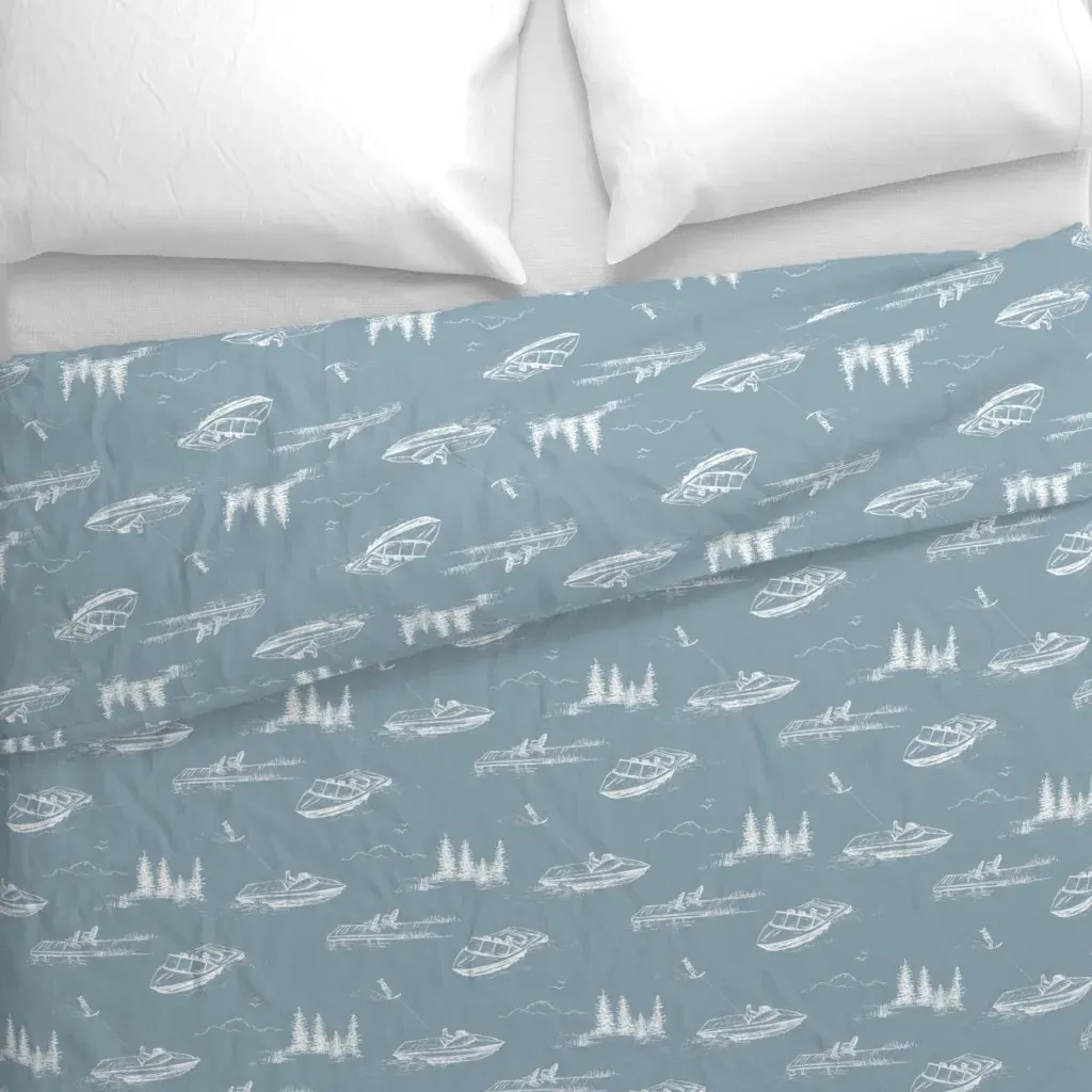 Lake House Wallpaper Of Water Duvet Cover - White alternate view