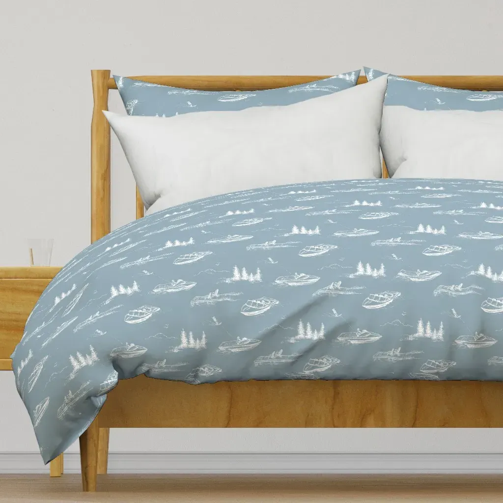 Lake House Wallpaper Of Water Duvet Cover - White product