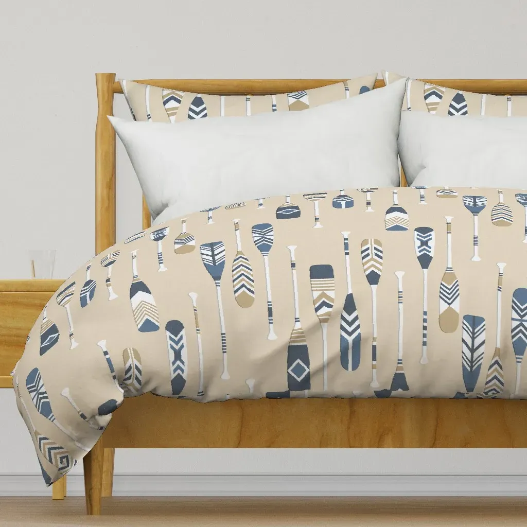Lake Island Canoe Paddles Duvet Cover - Beige product