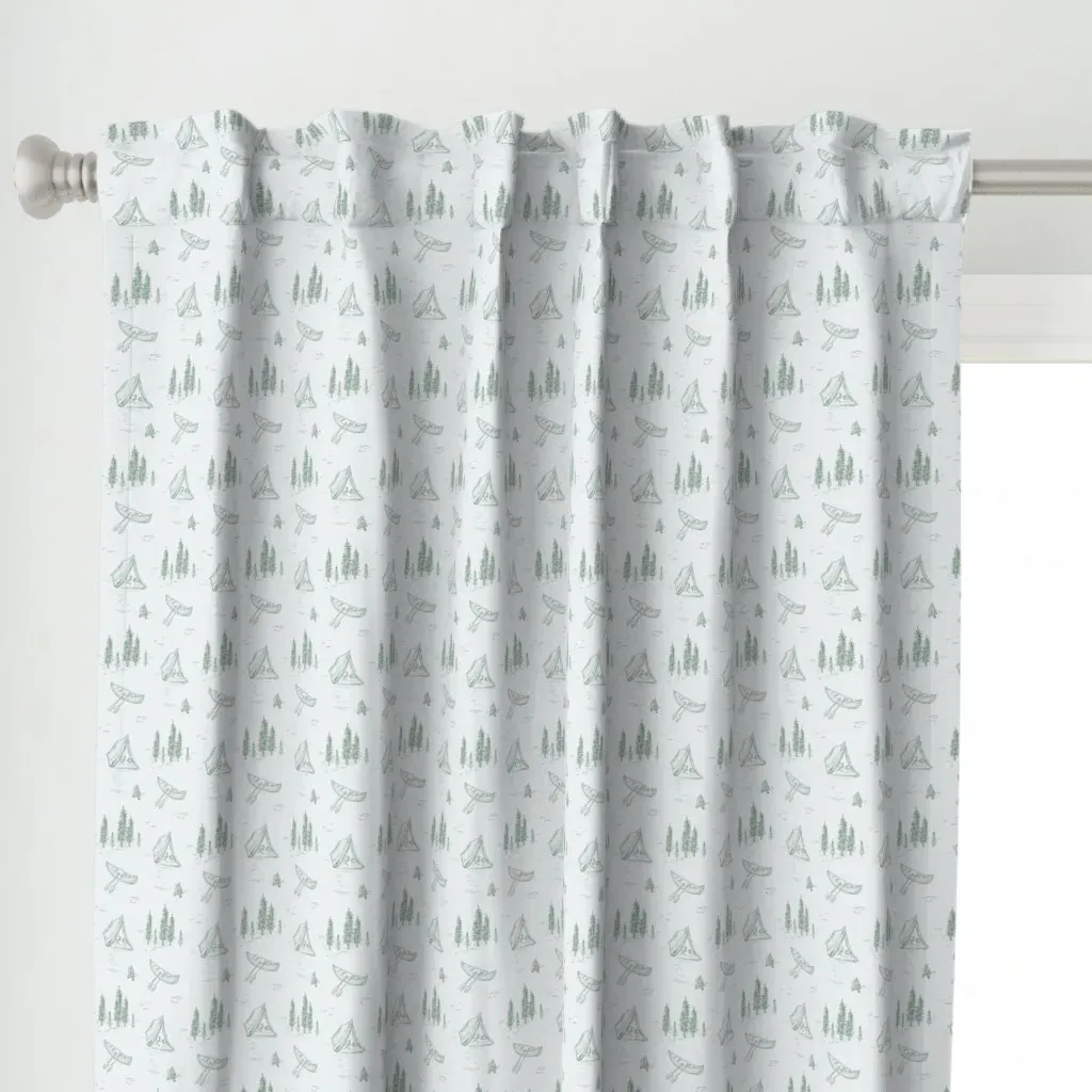 Lake Life Curtain Panel - Sage Green alternate view