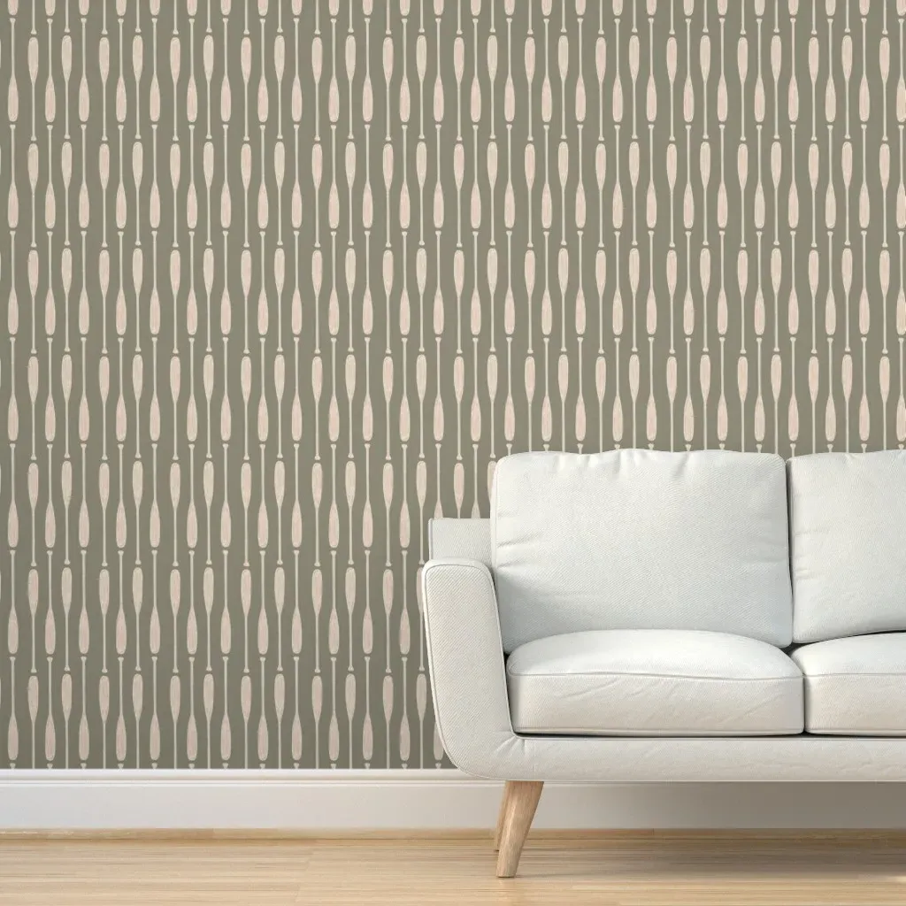 Lake Life Paddles Peel and Stick Wallpaper - Beige product