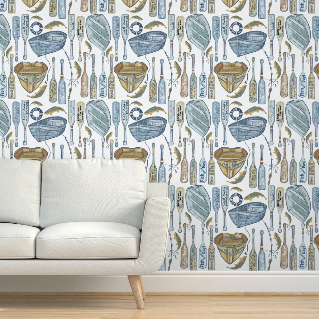 Lake Living Peel and Stick Wallpaper - Blue-Gray product
