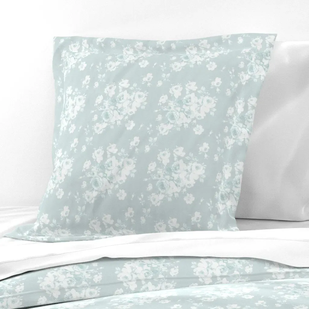 Lake Maria Summer Roses Euro Pillow Sham - White product