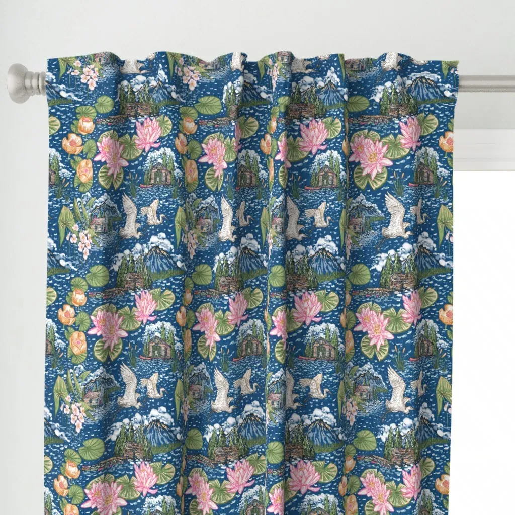 Lake Resort Classic Curtain Panel - Blue alternate view