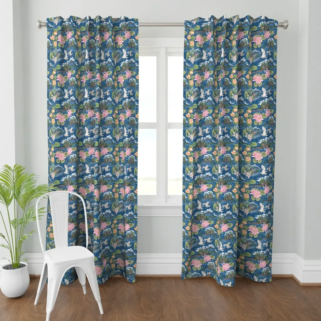 Lake Resort Classic Curtain Panel - Blue product