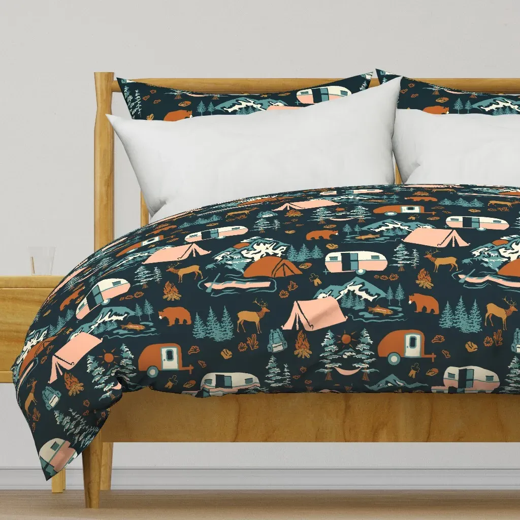 Lake Story Rockies Adventure Duvet Cover - Teal product