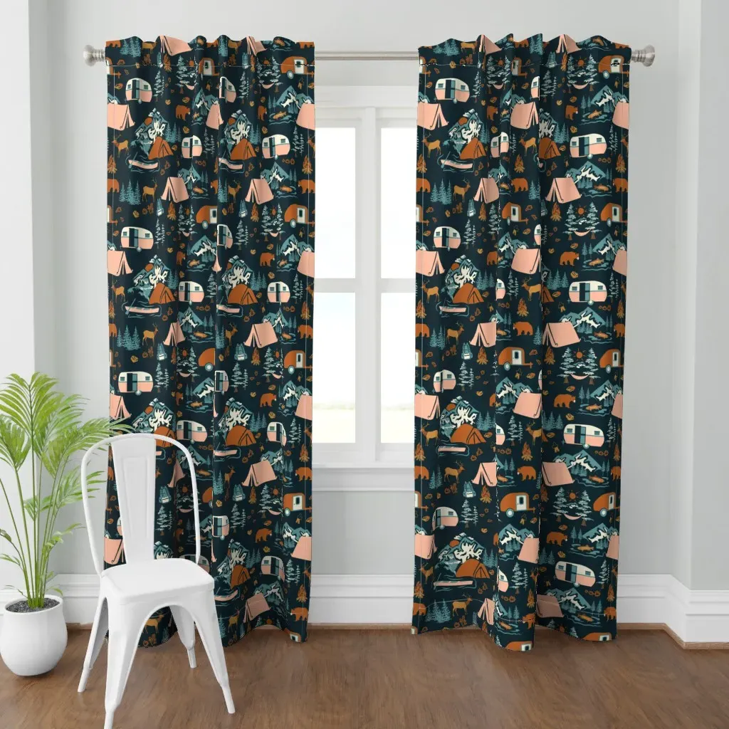 Lake Story Rockies Curtain Panel - Teal product