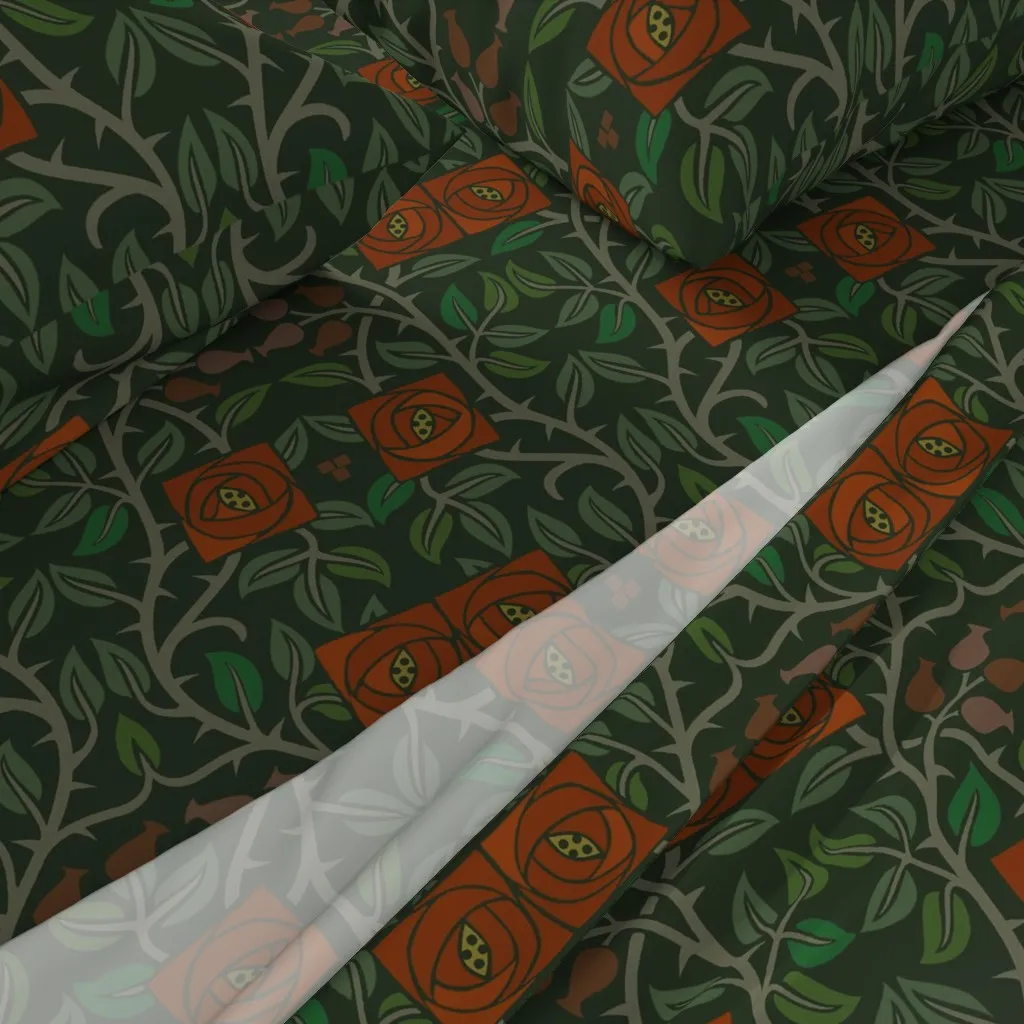 Lancaster Roses Queen Sheet Set - Orange-Red alternate view