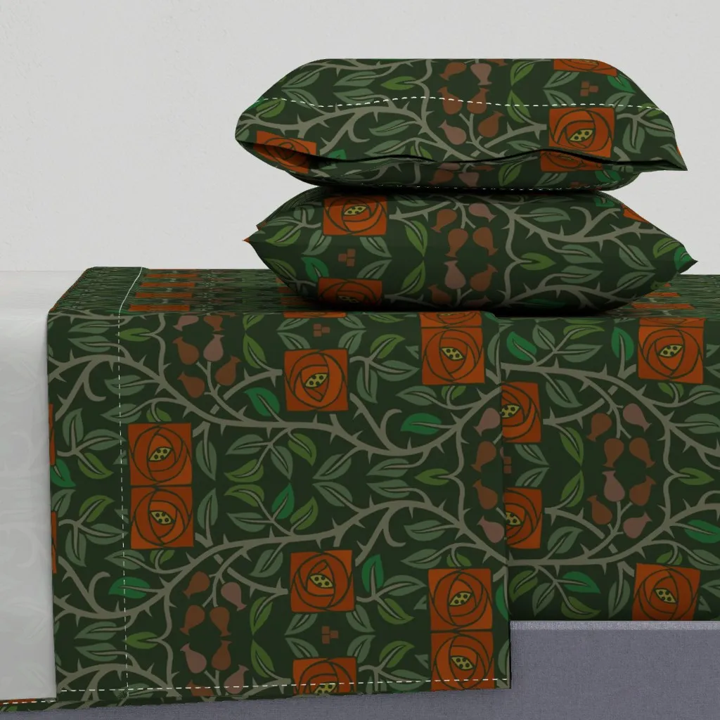 Lancaster Roses Queen Sheet Set - Orange-Red product