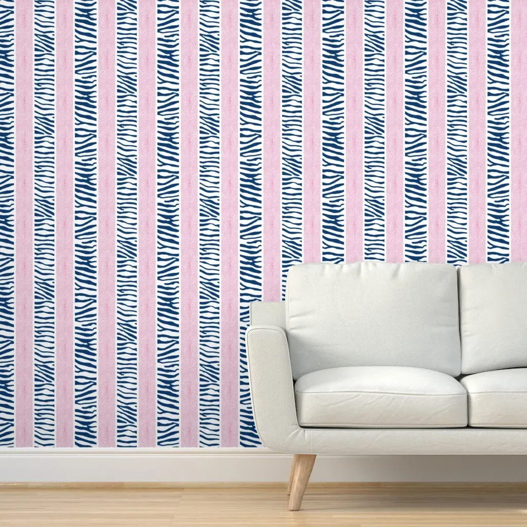 Land And Sea Stripe Peel and Stick Wallpaper - Navy Blue product
