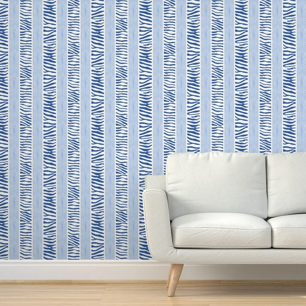 Land & Sea Stripe Peel and Stick Wallpaper - Blue product