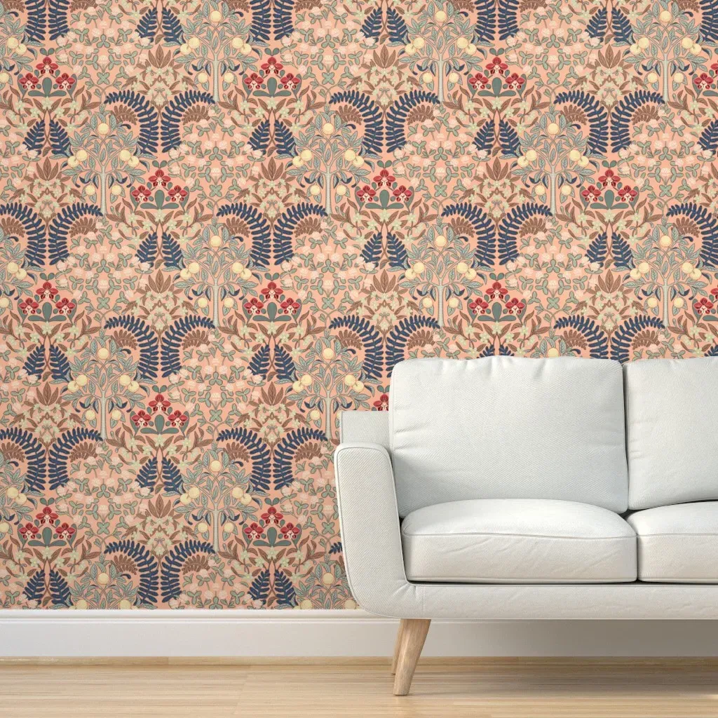 Language Of Flowers Luck In Pink Peel and Stick Wallpaper - Peach product
