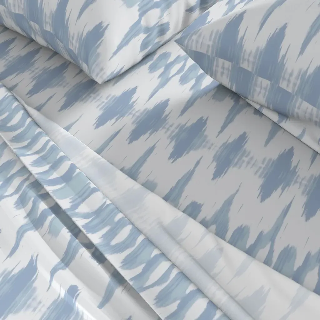 Languedoc Ikat Twin Sheet Set - Light Blue alternate view