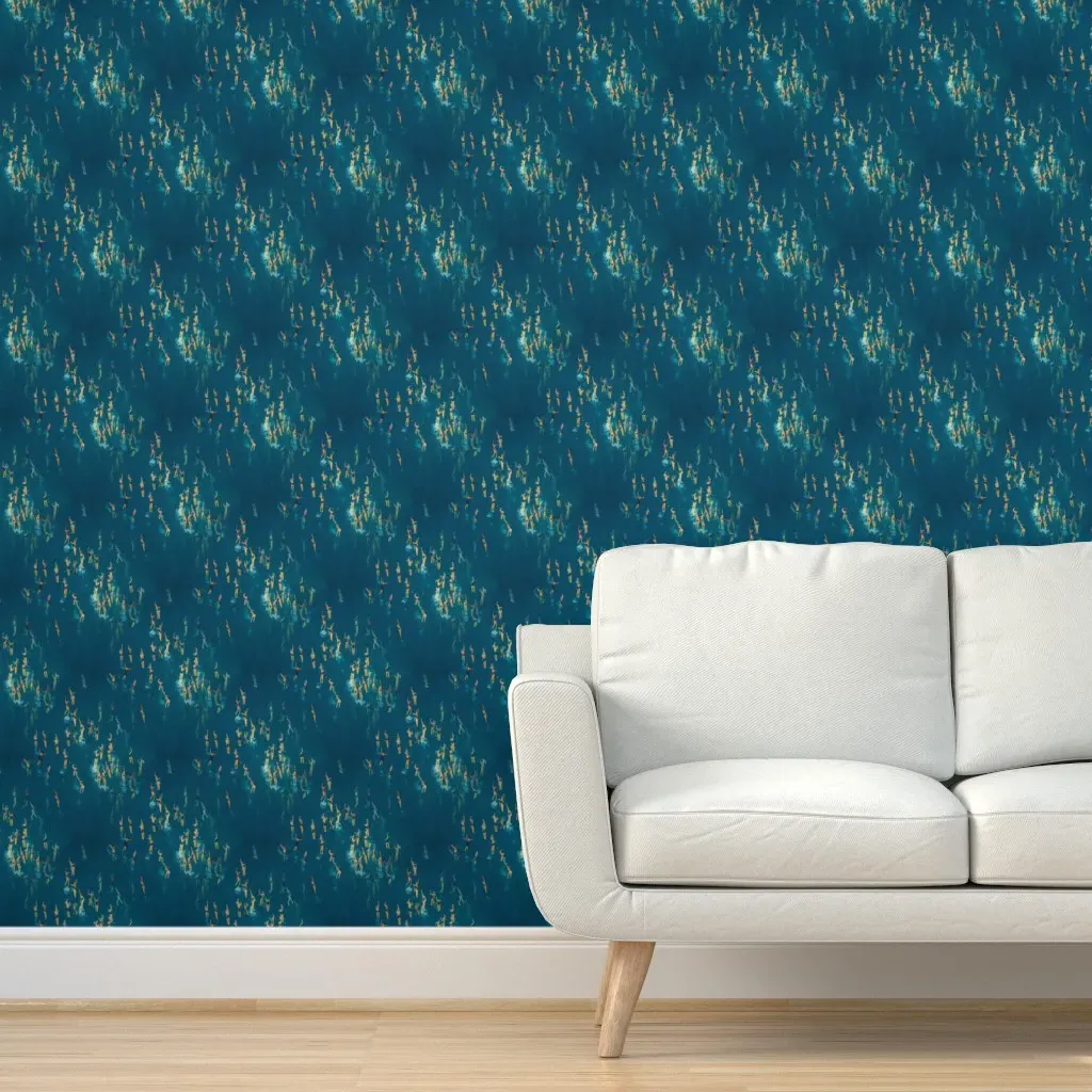 Lapping Waves Medium Peel and Stick Wallpaper - Teal product