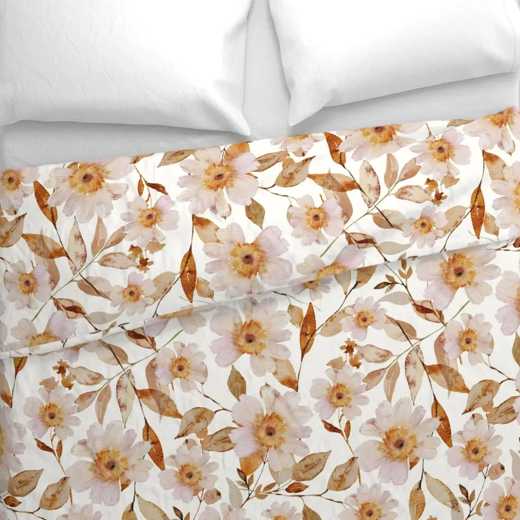 Large Autumn Floral Duvet Cover - Blush Pink alternate view