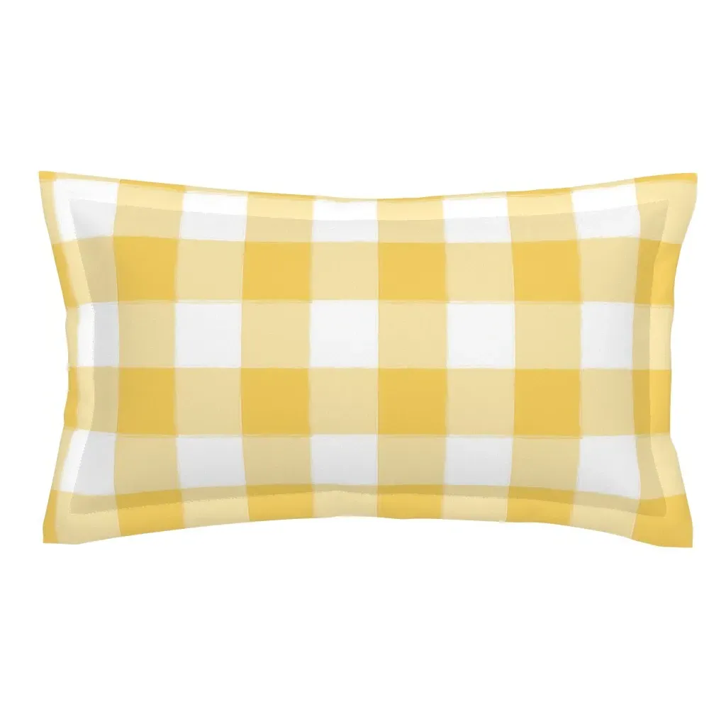 Large Buffalo Check King Pillow Sham - Butter Yellow product