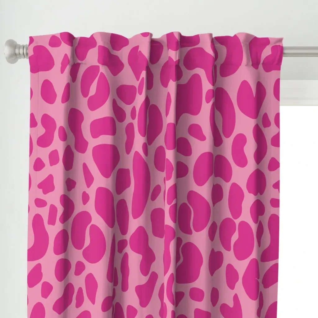 Large Cheetah Print Curtain Panel - Pink alternate view