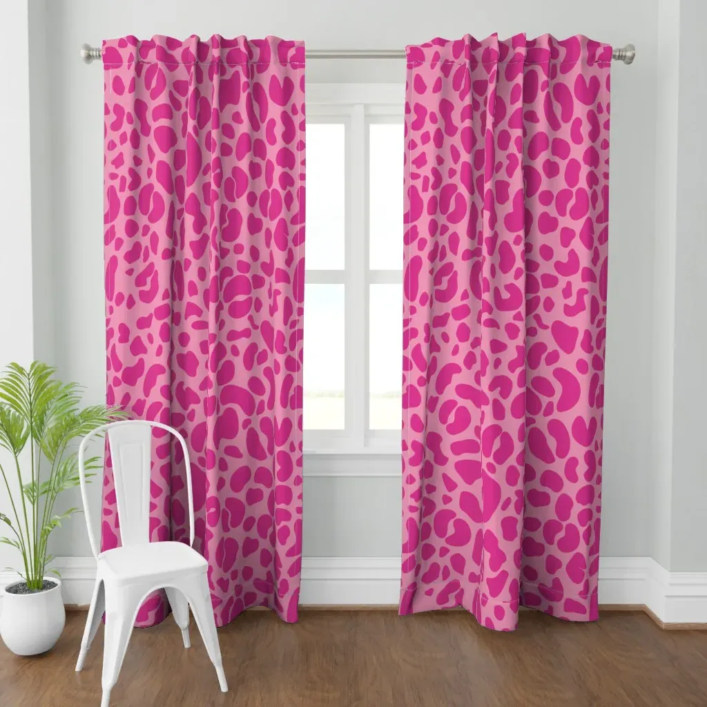 Large Cheetah Print Curtain Panel - Pink product
