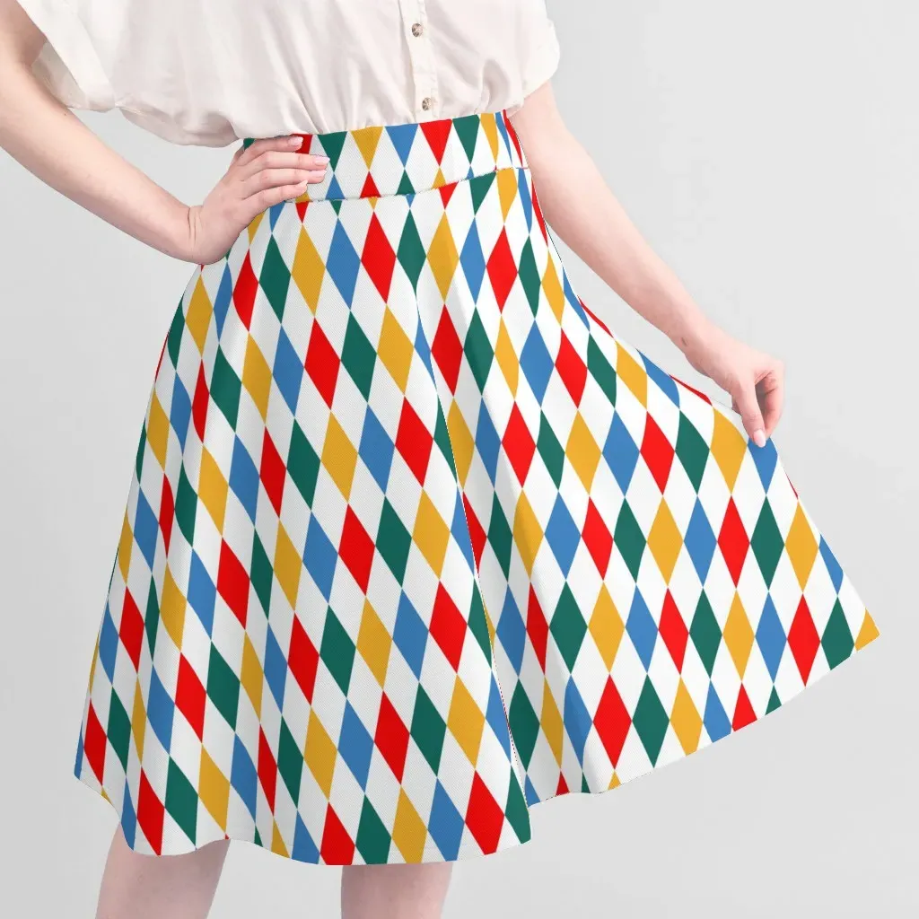 Large Circus Harlequin Diamonds Fabric - White, Pique alternate view