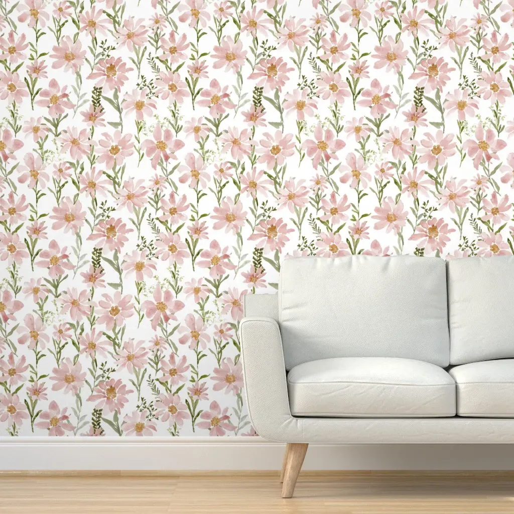 Large Daisy Floral Peel and Stick Wallpaper - Pink, Sage product