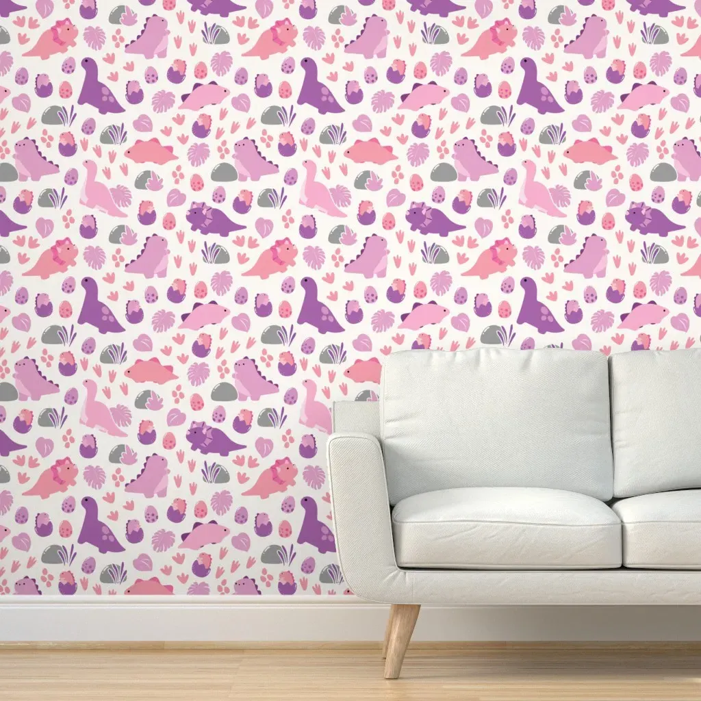 Large Dinos Peel and Stick Wallpaper - Pink product