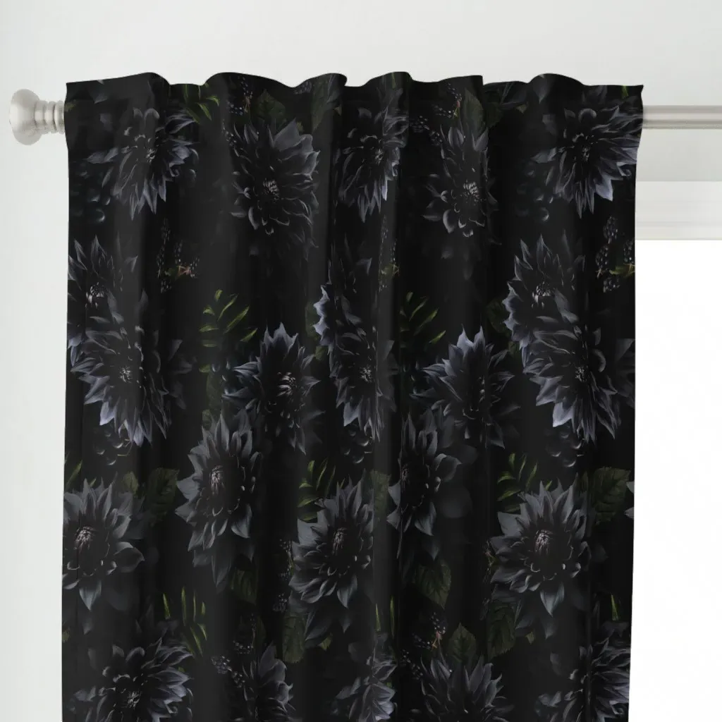 Large Dramatic Glamour Curtain Panel - Black alternate view