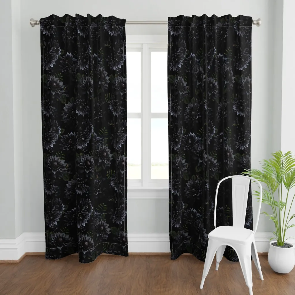 Large Dramatic Glamour Curtain Panel - Black product