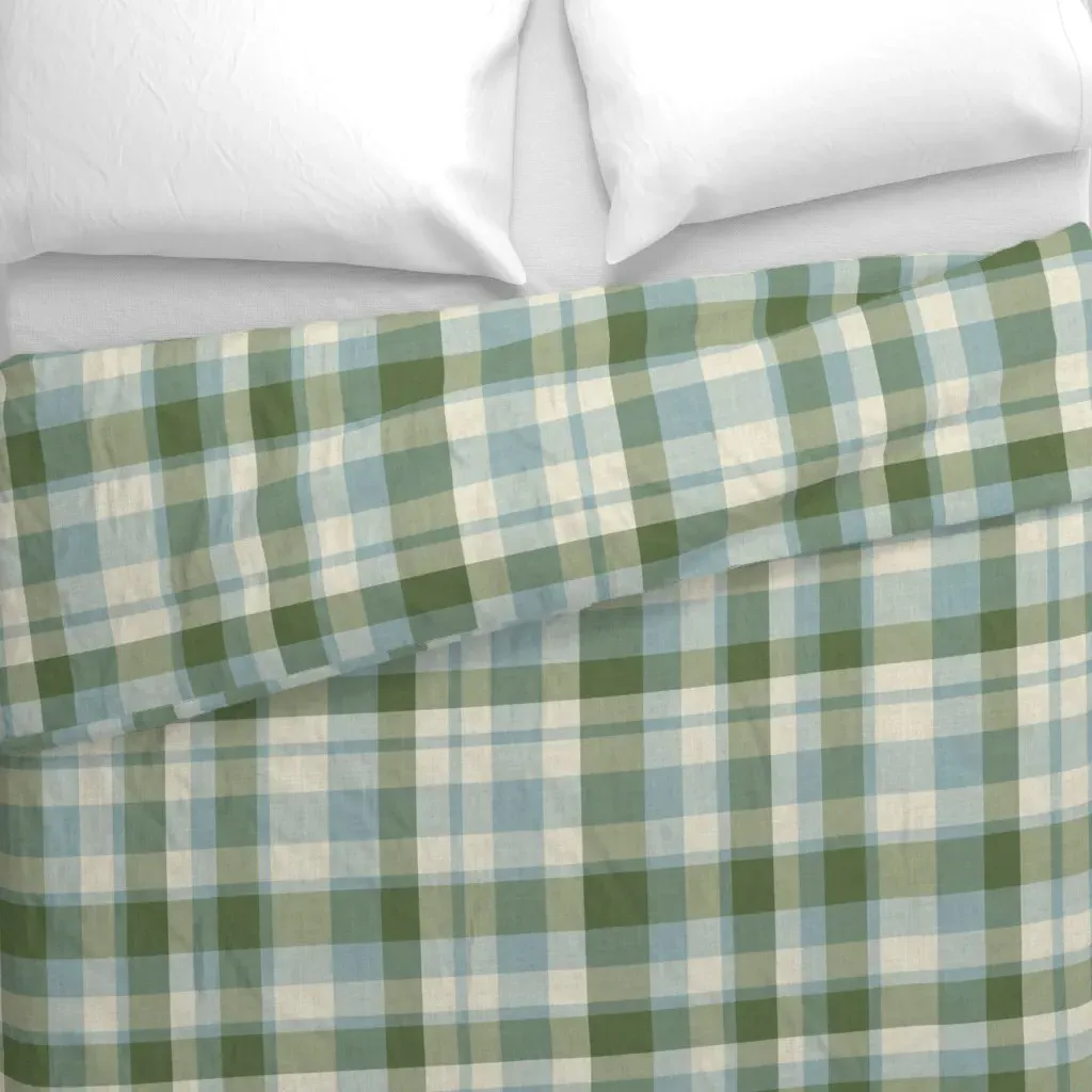 Large Duvet Cover - Baby Blue, White & Green alternate view