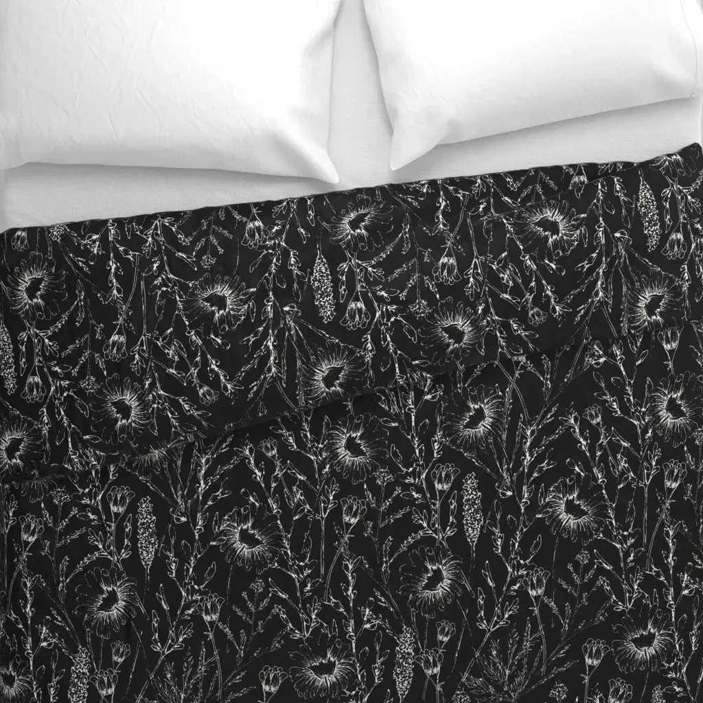 Large Duvet Cover - White on Black alternate view