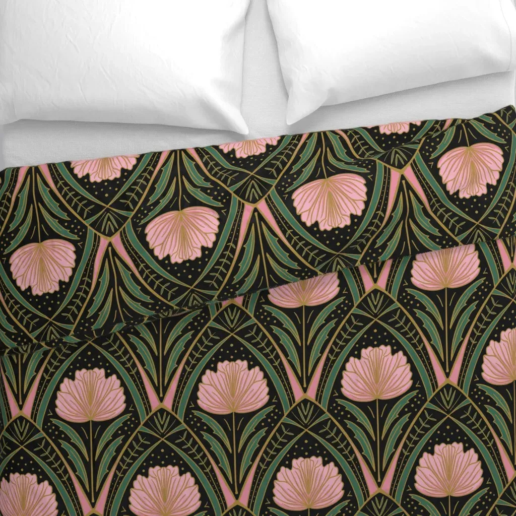 Large Geometric Arch Art Deco Duvet Cover - Pink alternate view