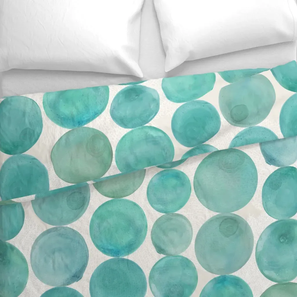 Large Glass Fishing Floaters Duvet Cover - Aqua alternate view