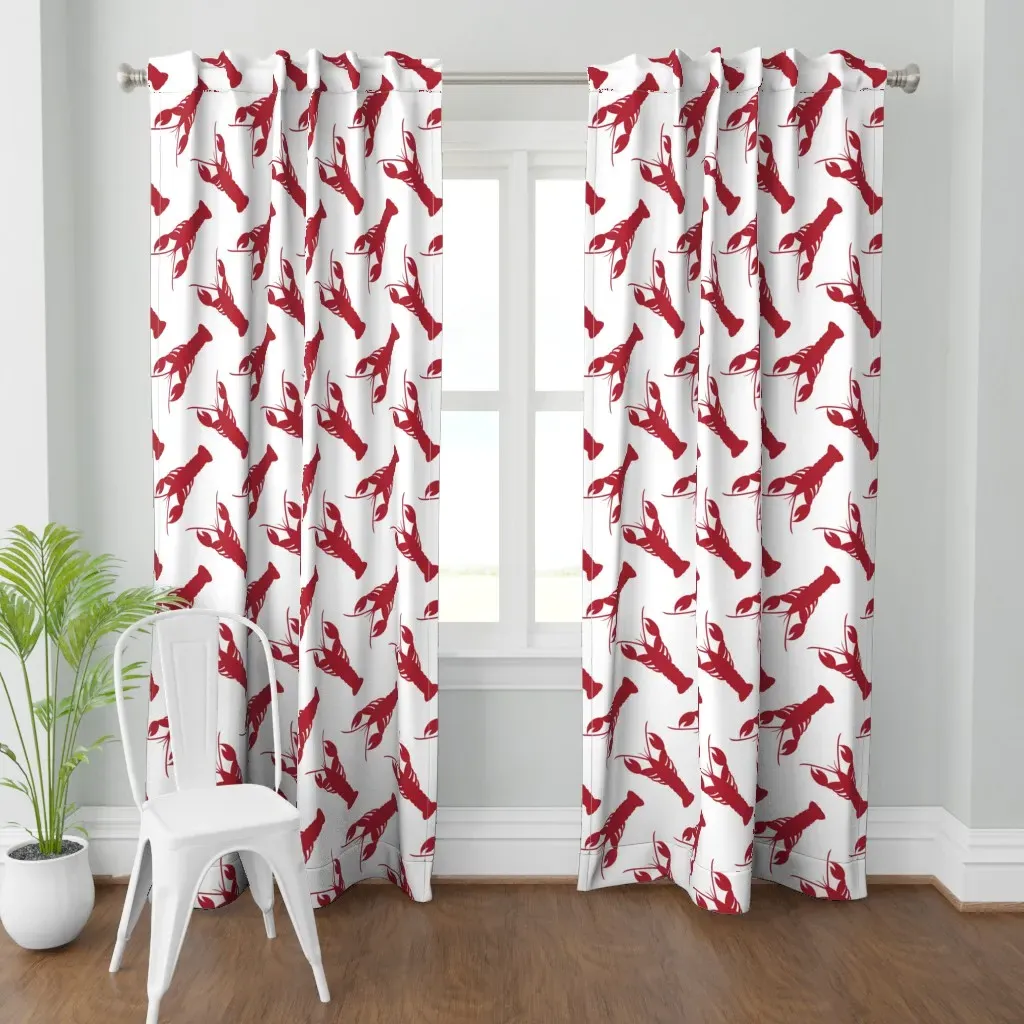 Large Lobsters Curtain Panel - Red product