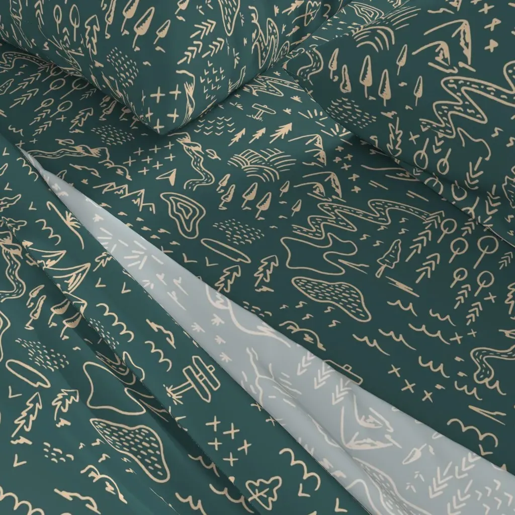 Large Map Of The Woods Full Sheet Set - Beige alternate view