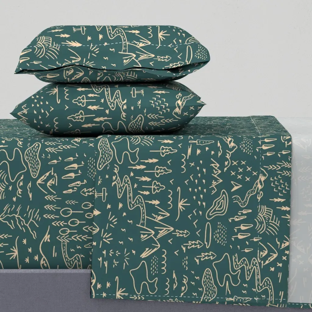 Large Map Of The Woods Full Sheet Set - Beige product