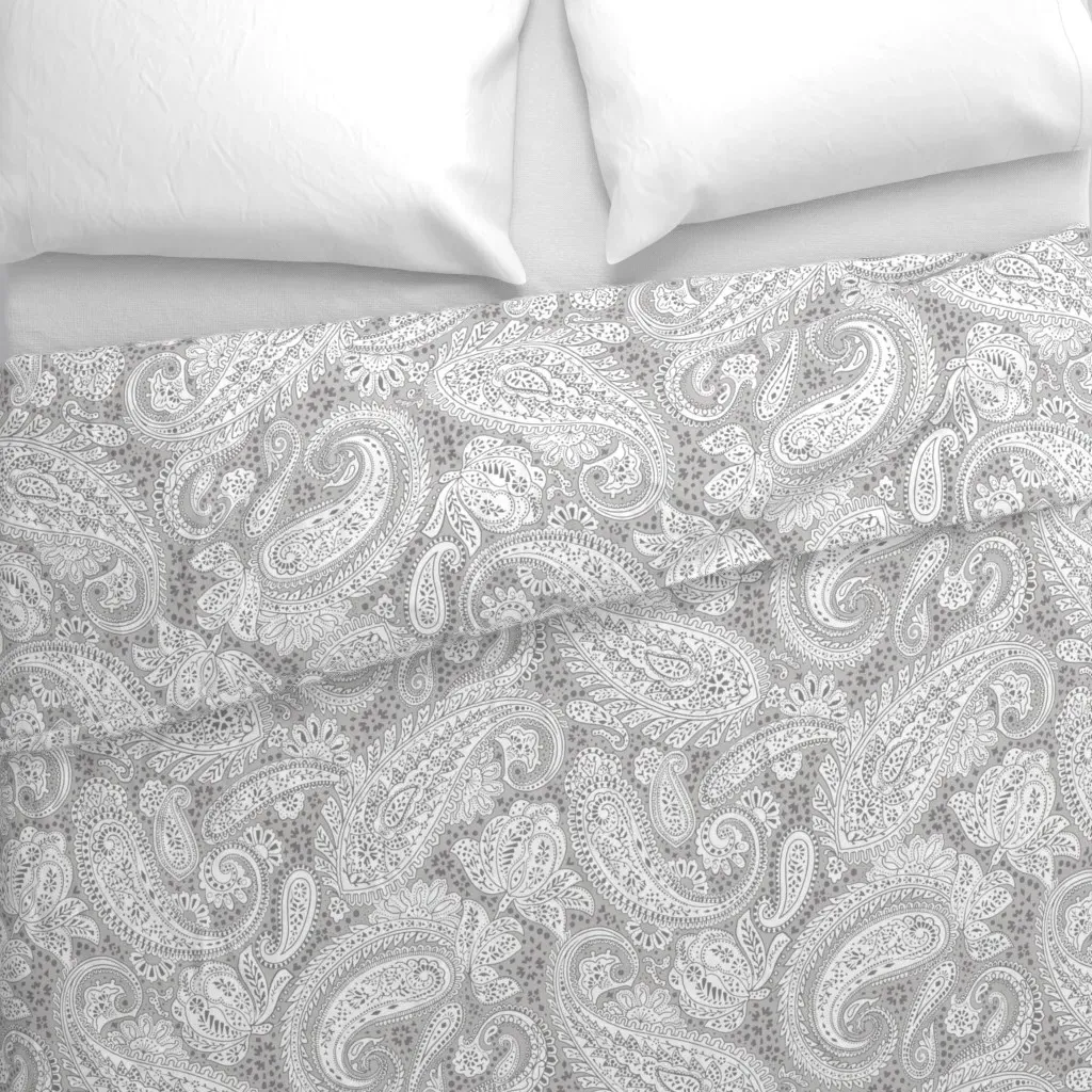 Large Paisley Positivity 2 Duvet Cover - White alternate view