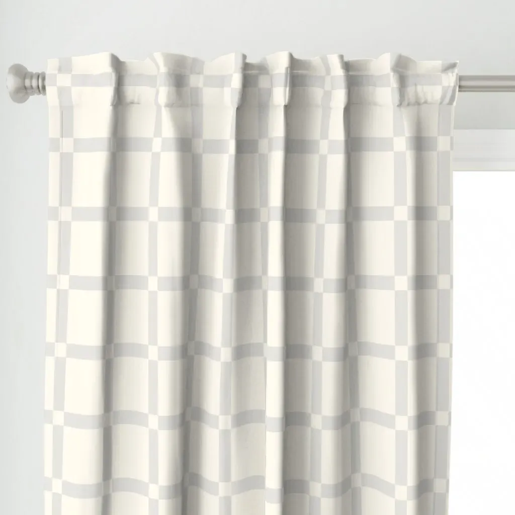 Large Pastel Gray Curtain Panel - Off-White alternate view
