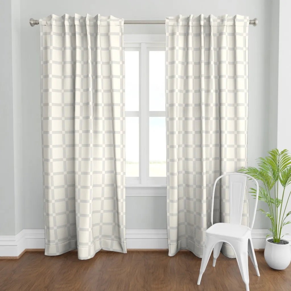 Large Pastel Gray Curtain Panel - Off-White product